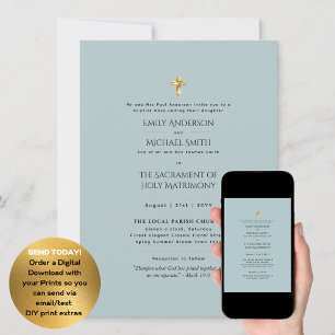 Invitation Mariage catholique sage Messe de noces