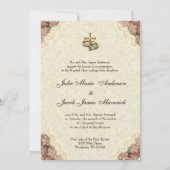 Invitation Mariage catholique traditionnel élégant (Dos)