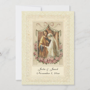 Invitation Mariage catholique traditionnel élégant