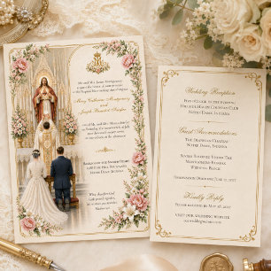 Invitation Mariage catholique traditionnel Sacré-Cœur de Jé