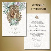 Invitation Mariage catholique vert menthe lavande
