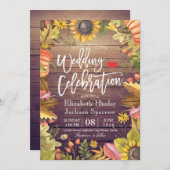 Invitation Mariage Célébration Automne Feuille d'érable Citro (Devant / Derrière)