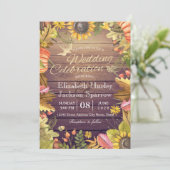 Invitation Mariage Célébration Automne Feuille d'érable Citro (Debout devant)