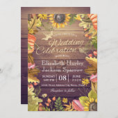 Invitation Mariage Célébration Automne Feuille d'érable Citro (Devant / Derrière)