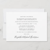 Invitation Mariage célébration réception photo de fugue (Dos)