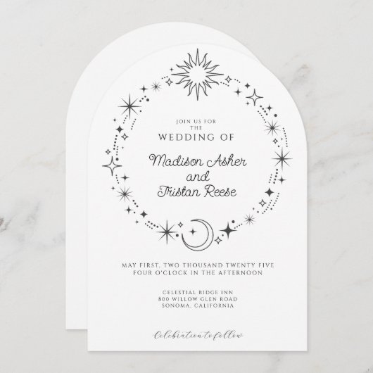 Invitation Mariage céleste (Devant / Derrière)