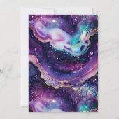 Invitation Mariage Céleste Agate Or et Accents Violets (Dos)