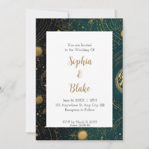 Invitation Mariage céleste alternatif du soleil et des planèt