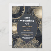 Invitation Mariage céleste argenté élégant (Devant)