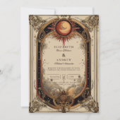 Invitation Mariage céleste Art nouveau vintage (Devant)