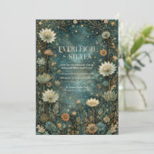Invitation Mariage céleste Astrantia sarcelle étoilée (Debout devant)