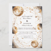 Invitation Mariage céleste au clair de lune doré (Devant)