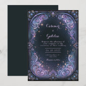 Invitation Mariage céleste au lavande de minuit (Devant / Derrière)
