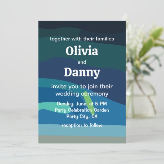 Invitation Mariage céleste aurora boréal aurora (Debout devant)