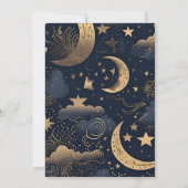 Invitation Mariage céleste bleu nuit or (Dos)