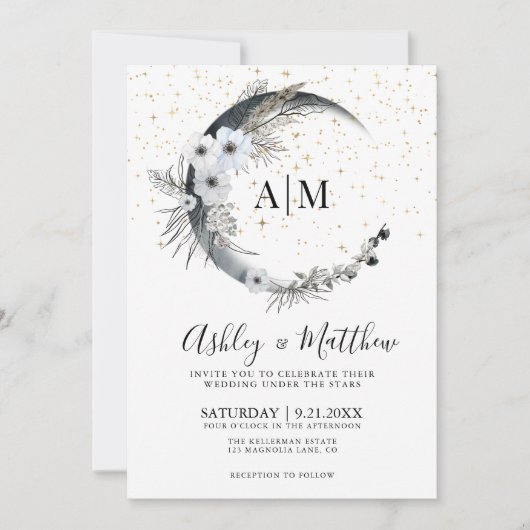 Invitation Mariage céleste de la lune (Devant)