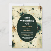 Invitation Mariage céleste de l'aquarelle vintage (Devant)