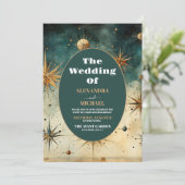 Invitation Mariage céleste de l'aquarelle vintage (Debout devant)