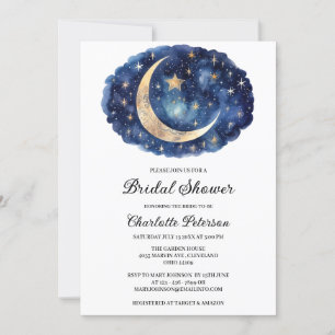 Invitation Mariage Céleste de Lune et d'Étoiles