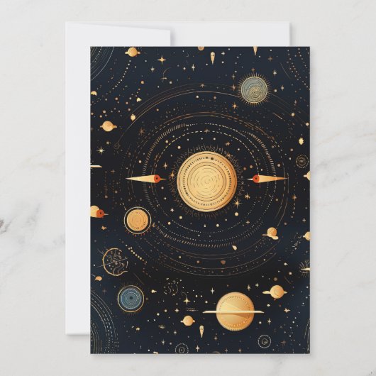 Invitation Mariage céleste de minuit bleu étoiles de lune (Dos)