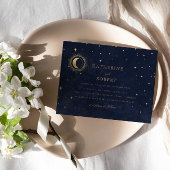 Invitation Mariage céleste de minuit bleu étoiles de lune