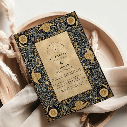 Invitation Mariage céleste de minuit doré