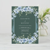 Invitation Mariage Céleste de Printemps Vert Chasseur (Debout devant)