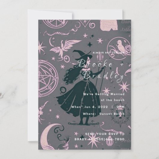 Invitation Mariage céleste de sorcière mystique (Devant)