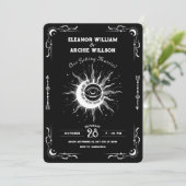 Invitation Mariage céleste de tarot de lune noire et blanche (Debout devant)