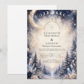 Invitation Mariage céleste d'hiver intemporel (Devant / Derrière)