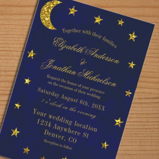 Invitation Mariage céleste du ciel nocturne