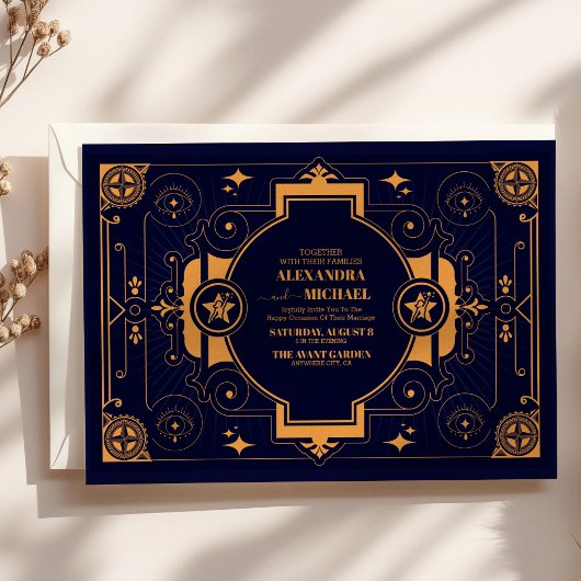 Invitation Mariage céleste élégant