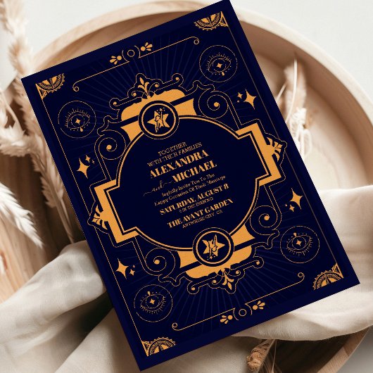 Invitation Mariage Céleste Élégant