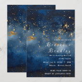 Invitation Mariage céleste en or de minuit (Devant / Derrière)