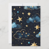 Invitation Mariage céleste enchantant bleu marine (Dos)
