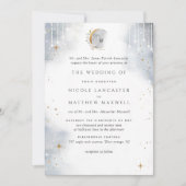 Invitation Mariage céleste étoile en or blanc (Devant)