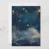 Invitation Mariage Céleste Étoiles Lune Bleu Minuit (Dos)