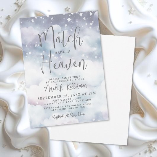 Invitation Mariage Céleste : Fête de Fiançailles