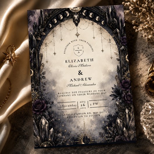 Invitation Mariage céleste gothique intemporel