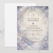 Invitation Mariage céleste hivernal éthéré (Devant / Derrière)