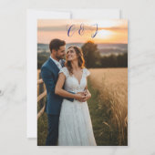 Invitation Mariage céleste Inviter Modèle - Deep Blue & Si (Dos)