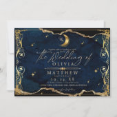 Invitation Mariage céleste Lune et étoiles Mariage (Devant)