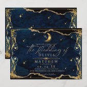 Invitation Mariage céleste Lune et étoiles Mariage (Devant / Derrière)