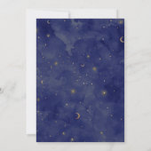 Invitation Mariage céleste Lune & Étoiles Bleu foncé (Dos)