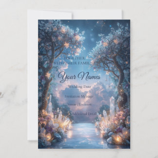Invitation Mariage céleste luxueux Jardin de cristal de maria