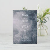 Invitation Mariage céleste Moody Blue Sky Nuds (Debout devant)