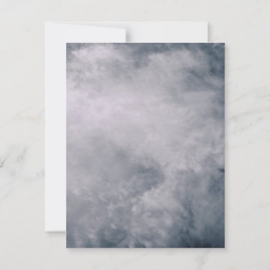 Invitation Mariage céleste Moody Blue Sky Nuds RSVP (Dos)