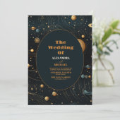 Invitation Mariage céleste mystique bleu de minuit (Debout devant)