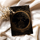 Invitation Mariage céleste mystique d'or