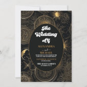 Invitation Mariage Céleste Noir Or (Devant)